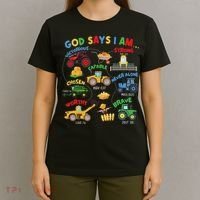 God Says I Am Bible Verse Farm Tractor Farmer Tractors T-Shirt thumb 4
