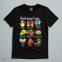 God Says I Am Autism Awareness Be Kind Christian Jesus T-Shirt thumb 5