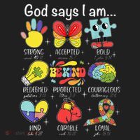 God Says I Am Autism Awareness Be Kind Christian Jesus Beanie thumb 2