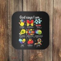 God Says I Am Autism Awareness Be Kind Christian Jesus Coaster thumb 0