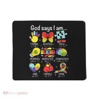 God Says I Am Autism Awareness Be Kind Christian Jesus Mousepad thumb 0