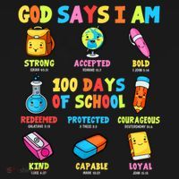 God Says I Am 100 Days Of School Christ Bible Saying Graphic Women's Hoodie thumb 2