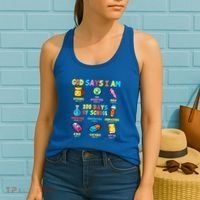 God Says I Am 100 Days Of School Christ Bible Saying Graphic Women's Tank Top thumb 2