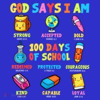 God Says I Am 100 Days Of School Christ Bible Saying Graphic Women's Tank Top thumb 5