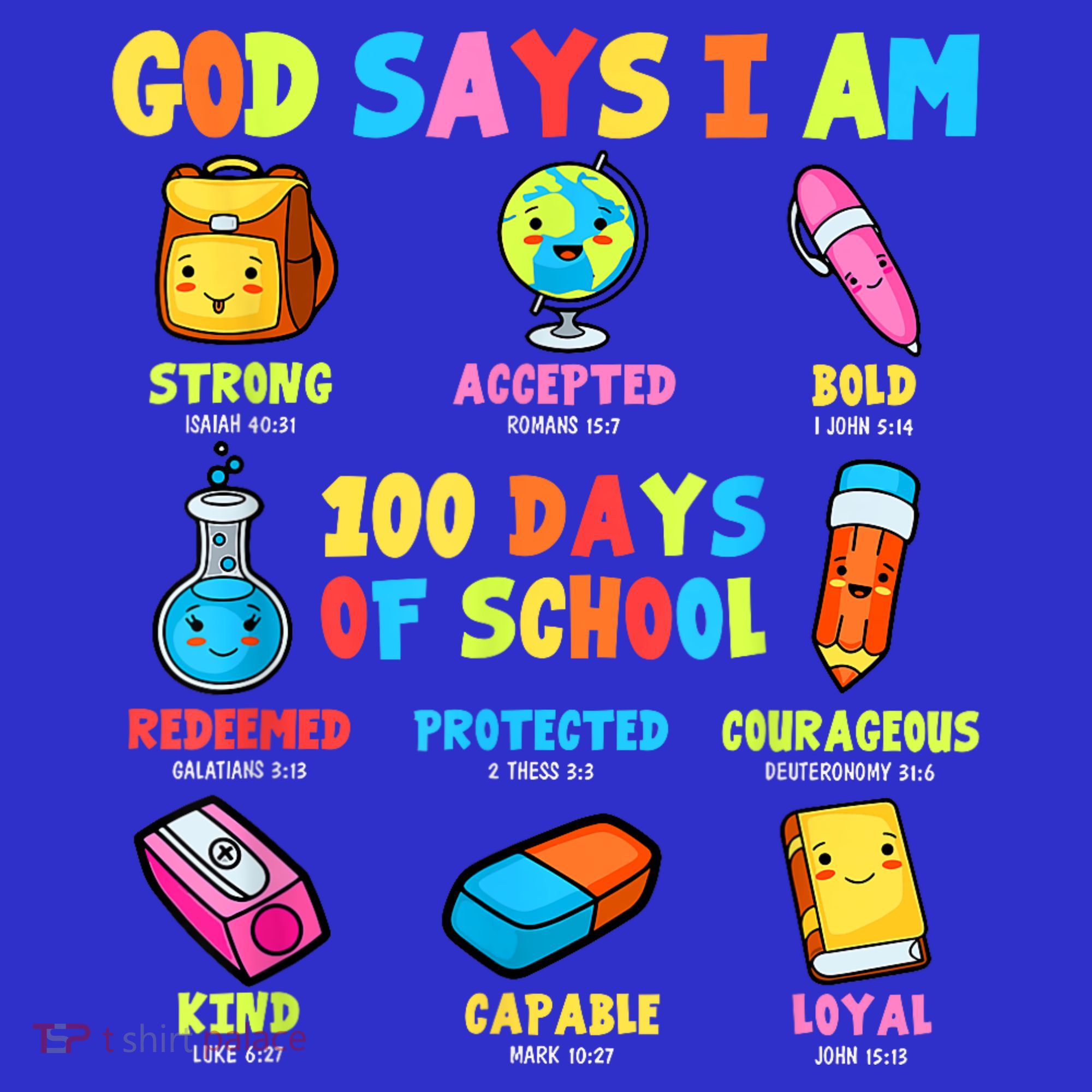 God Says I Am 100 Days Of School Christ Bible Saying Graphic Women's Tank Top
