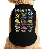 God Says I Am Be Kind Autism Awareness SPED  Doggie Tank thumb 0