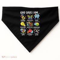 God Says I Am Be Kind Autism Awareness SPED  USA-Made Doggie Bandana thumb 0