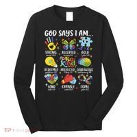 God Says I Am Be Kind Autism Awareness SPED  Long Sleeve Shirt thumb 0