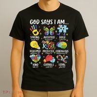 God Says I Am Be Kind Autism Awareness SPED  T-Shirt thumb 3