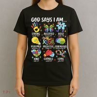 God Says I Am Be Kind Autism Awareness SPED  T-Shirt thumb 4