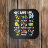God Says I Am Be Kind Autism Awareness SPED  Coaster thumb 0