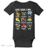 God Says I Am Be Kind Autism Awareness SPED  Baby Bodysuit thumb 0
