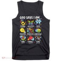 God Says I Am Be Kind Autism Awareness SPED  Tank Top thumb 0