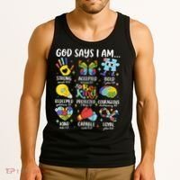 God Says I Am Be Kind Autism Awareness SPED  Tank Top thumb 3