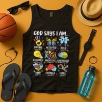 God Says I Am Be Kind Autism Awareness SPED  Tank Top thumb 4
