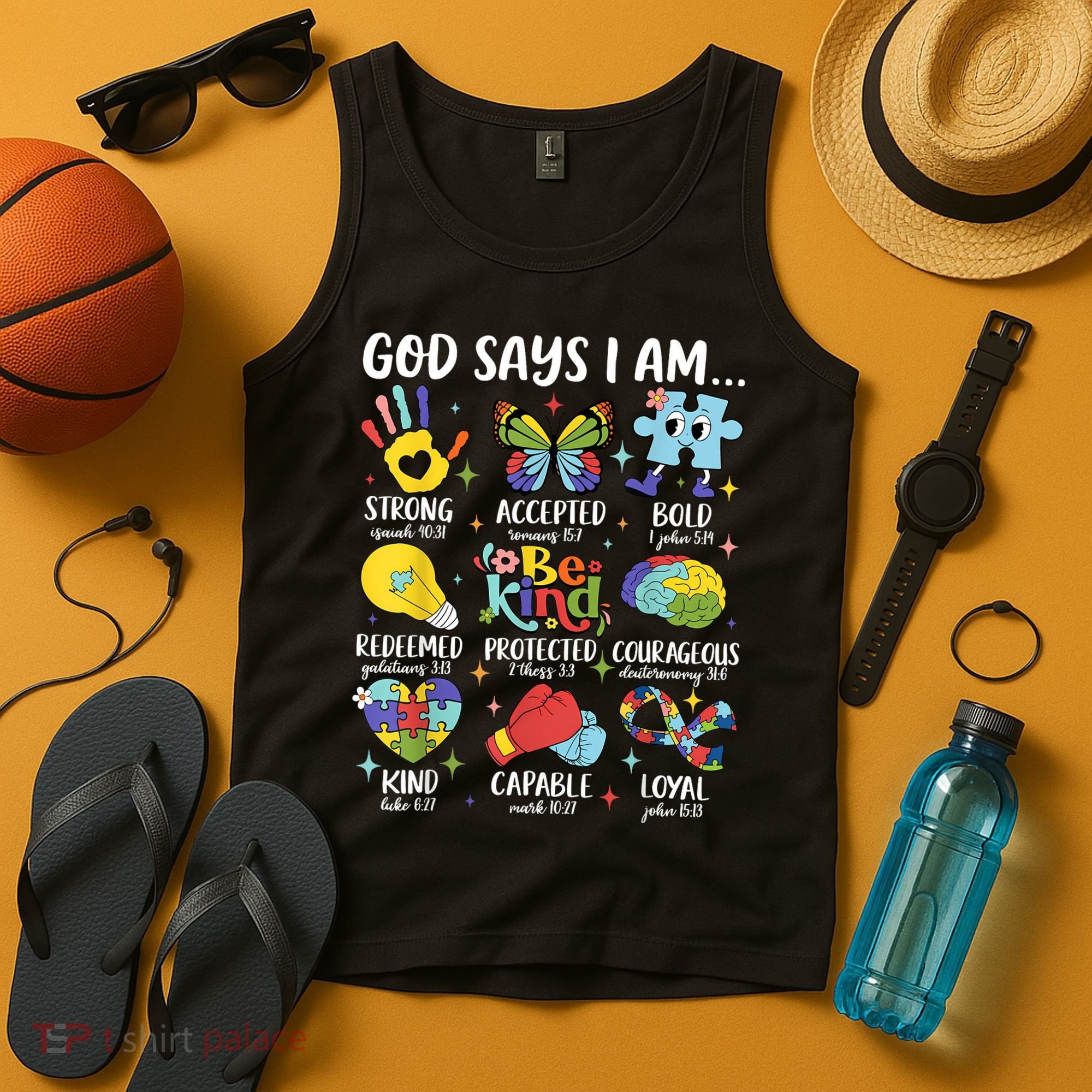 God Says I Am Be Kind Autism Awareness SPED  Tank Top