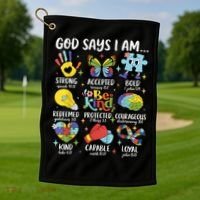God Says I Am Be Kind Autism Awareness SPED  Golf Towel thumb 1