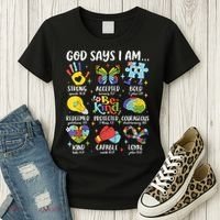 God Says I Am Be Kind Autism Awareness SPED  Women's T-Shirt thumb 3