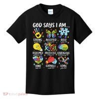 God Says I Am Be Kind Autism Awareness SPED  Kids T-Shirt thumb 0