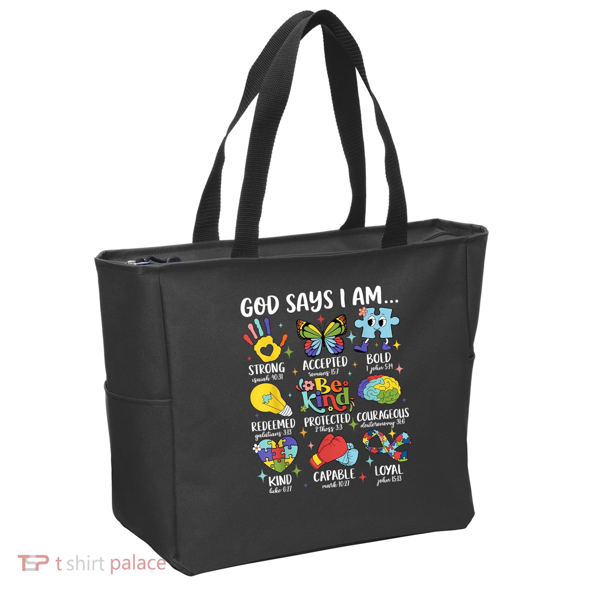 God Says I Am Be Kind Autism Awareness SPED  Tote Bag