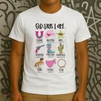 God Says I Am Cowgirl Christian Western Country Bible Verse T-Shirt thumb 3