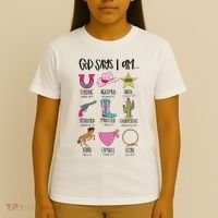 God Says I Am Cowgirl Christian Western Country Bible Verse T-Shirt thumb 4