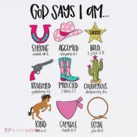 God Says I Am Cowgirl Christian Western Country Bible Verse T-Shirt thumb 7