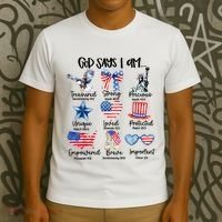 God Says I Am 4th Of July Christian Family T-Shirt thumb 3