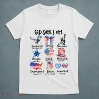 God Says I Am 4th Of July Christian Family T-Shirt thumb 5