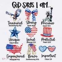 God Says I Am 4th Of July Christian Family T-Shirt thumb 7