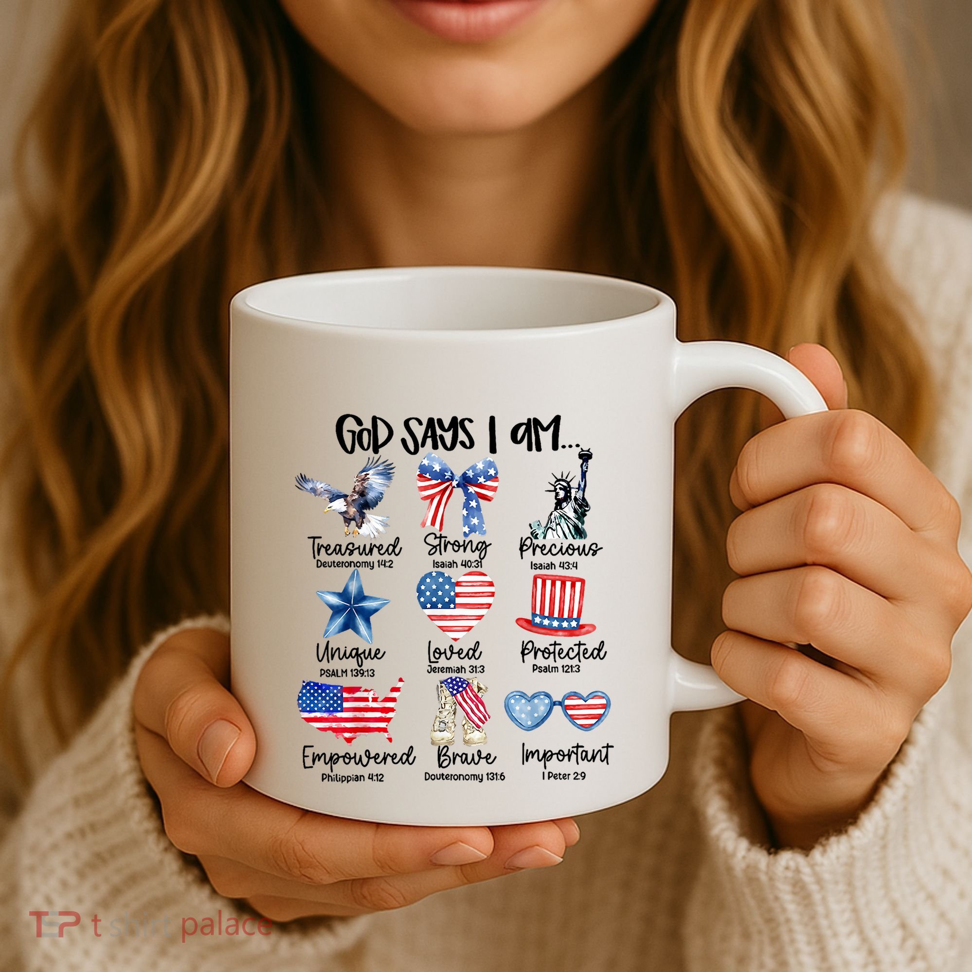 God Says I Am 4th Of July Christian Family Coffee Mug