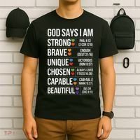 God Says I Am Autism Awareness Christian Bible Verse T-Shirt thumb 6