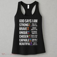 God Says I Am Autism Awareness Christian Bible Verse Women's Tank Top thumb 3