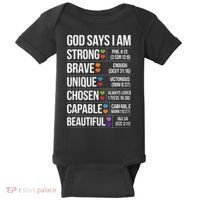 God Says I Am Autism Awareness Christian Bible Verse Baby Bodysuit thumb 0