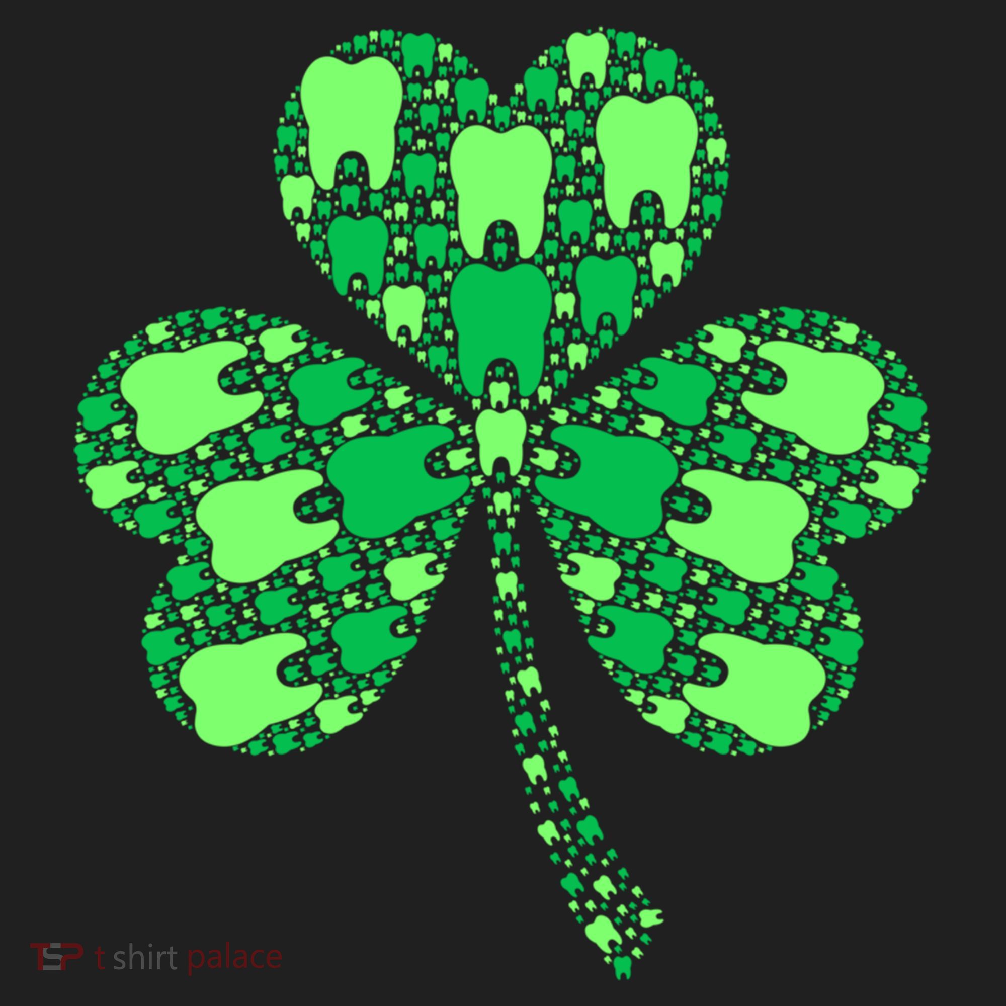 Green Shamrock Irish Dentist Tooth St Patrick's Day Dental Gift Golf Towel