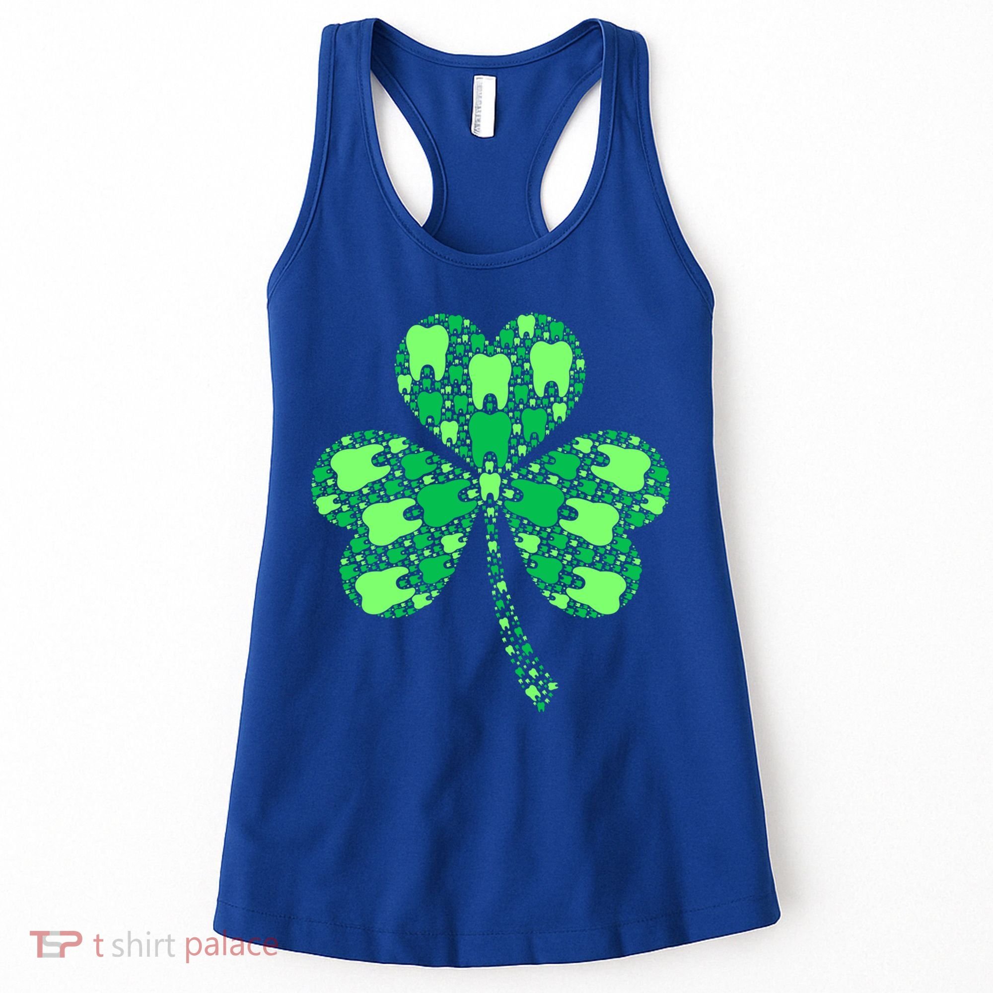 Green Shamrock Irish Dentist Tooth St Patrick's Day Dental Gift Women's Tank Top