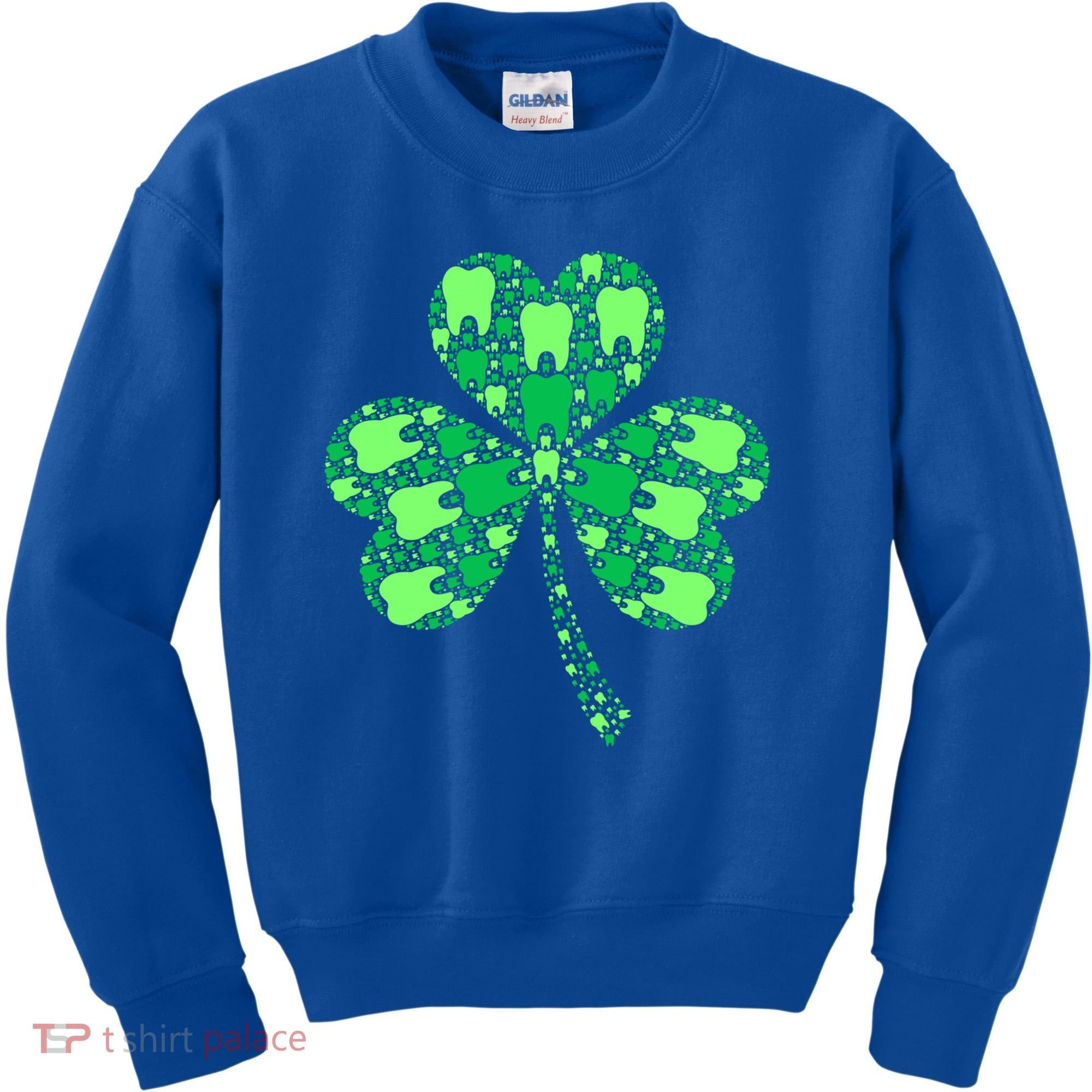 Green Shamrock Irish Dentist Tooth St Patrick's Day Dental Gift Kids Sweatshirt
