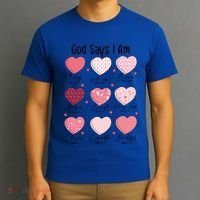 God Says I Am Christian Valentien Coquette Jesus Valentine Meaningful Gift T-Shirt thumb 3