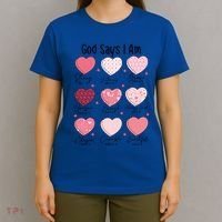 God Says I Am Christian Valentien Coquette Jesus Valentine Meaningful Gift T-Shirt thumb 4