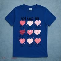 God Says I Am Christian Valentien Coquette Jesus Valentine Meaningful Gift T-Shirt thumb 5