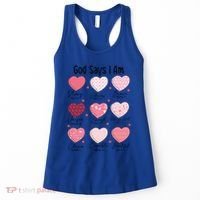 God Says I Am Christian Valentien Coquette Jesus Valentine Meaningful Gift Women's Tank Top thumb 0