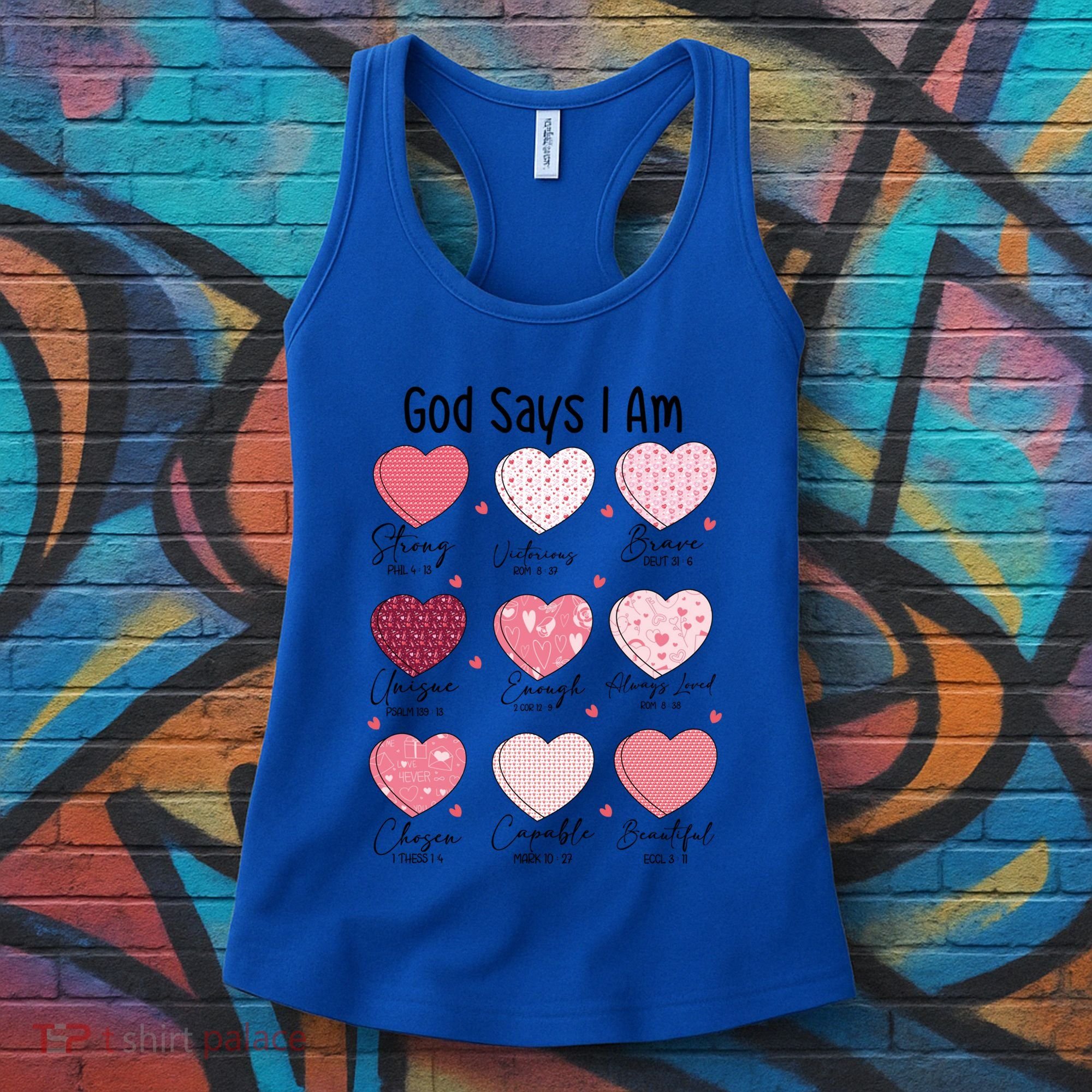 God Says I Am Christian Valentien Coquette Jesus Valentine Meaningful Gift Women's Tank Top