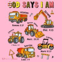 God Says I Am Construction Bible Verse Truck Coaster thumb 2
