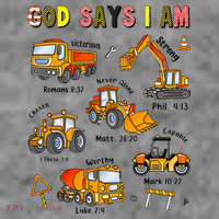 God Says I Am Construction Bible Verse Truck Toddler Hoodie thumb 2