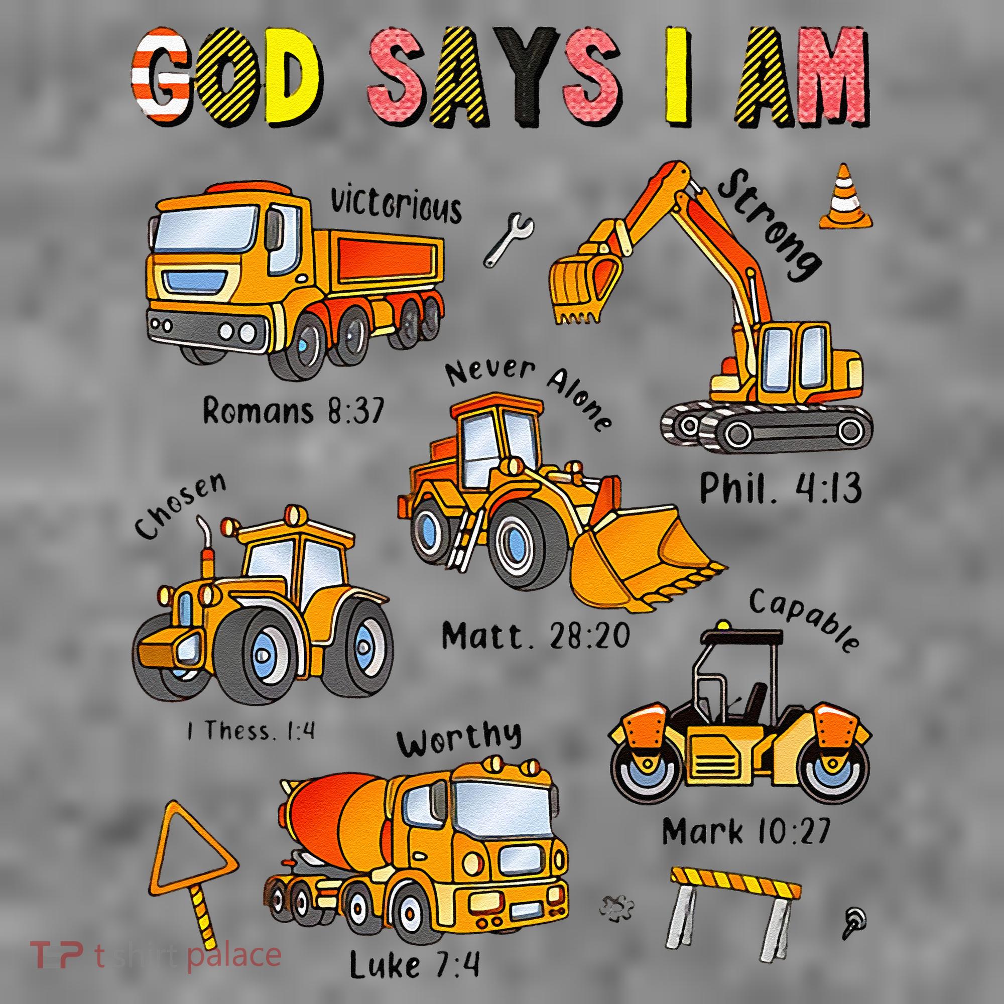 God Says I Am Construction Bible Verse Truck Toddler Hoodie