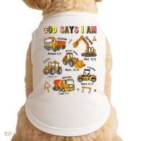 God Says I Am Construction Bible Verse Truck Doggie Tank thumb 0