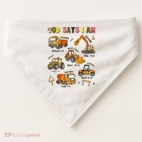 God Says I Am Construction Bible Verse Truck USA-Made Doggie Bandana thumb 0