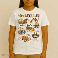 God Says I Am Construction Bible Verse Truck T-Shirt thumb 4
