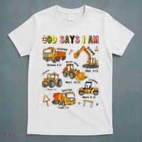 God Says I Am Construction Bible Verse Truck T-Shirt thumb 5