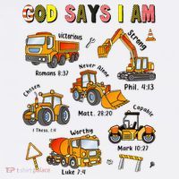 God Says I Am Construction Bible Verse Truck T-Shirt thumb 7